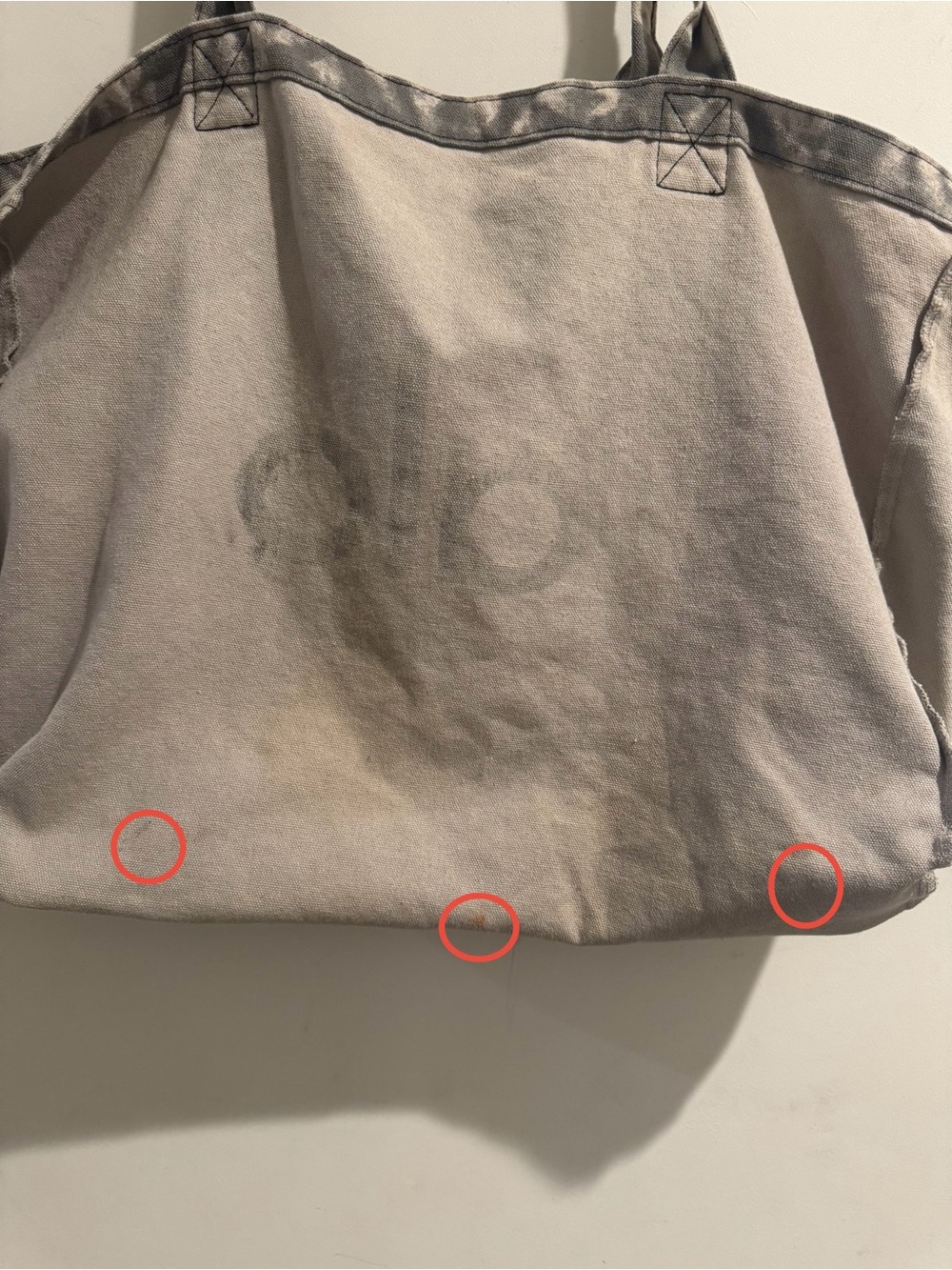 ALO Yoga Large Tote Bag Gray Tie Dye Canvas Gym Travel Carry On Shopper NWT - Picture 4 of 6
